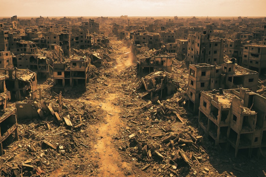 totale zerstörung in gaza